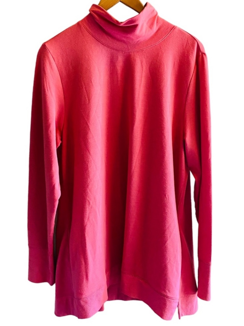 H BY HALSTON Pink Mock Neck Pullover Top